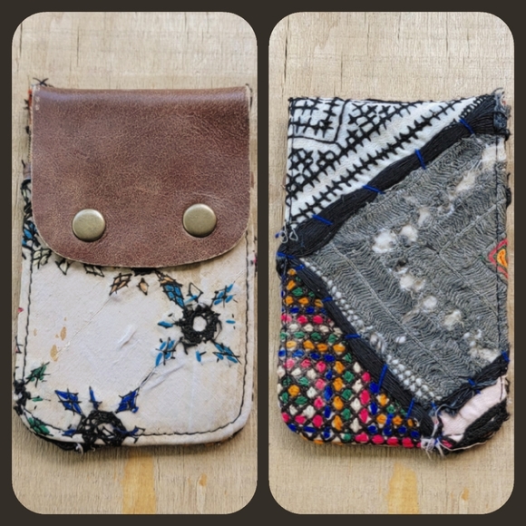 Free People Handbags - 🌎👽 Free People Boho Embroidered Repurposed vtg banjara hippie Wallet card case